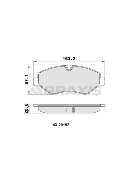 BRAXIS-AA0059 - Fren Balatası On Vıto W639 07> Vıto W447 14> Crafter 06> Sprınter 06>