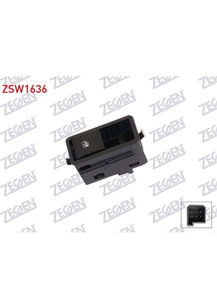ZEGEN-ZSW1636 - Cam Acma Anahtarı Teklı 6 Pın Opel Astra H 2004-