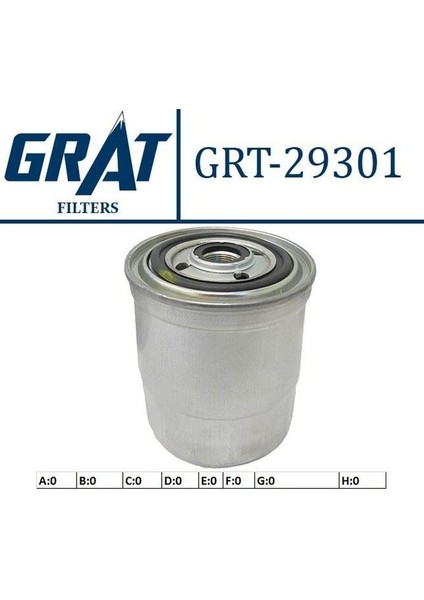 GRAT-29301 - Mazot Fıltresı - (Mazda: E2200 94-98 / Hyundaı: H100 2004-12 2.5d 2.5 Td 2.6d / Kıa: Bongo 2010-14 K2500 2.5 Crdı K2900 "ym") "kısa Kapalı Tıp"