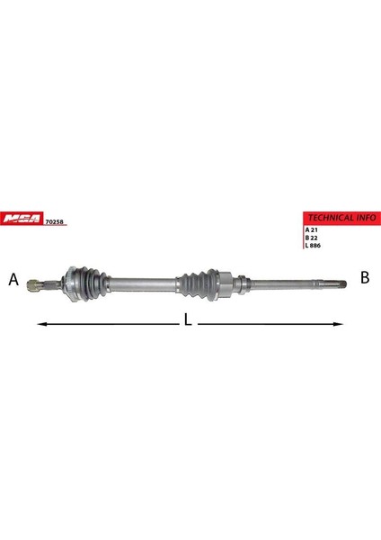 MGA-70258 - Aks Sag ( Peugeot : 206 1.4 1.6 1.4hdı Abslı 48D 90HP )