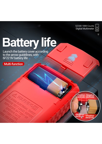 SZ308 Dijital Multimetre Ac/dc Voltaj ve Direnç Ölçer (Yurt Dışından) fiyatları