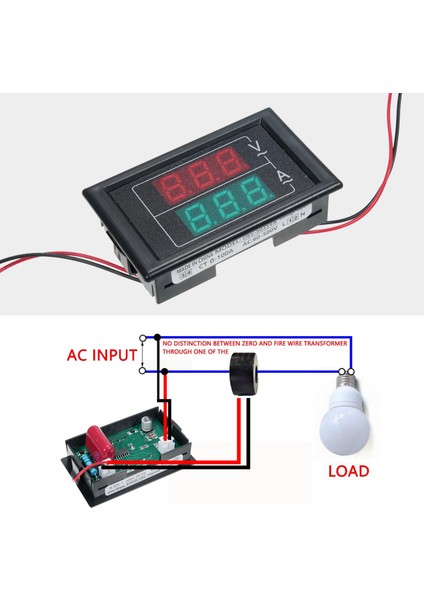 Ac 60-500V 100A Çift LED Ekranlı Dijital Araç Multimetre (Yurt Dışından)