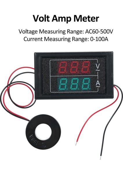 Ac 60-500V 100A Çift LED Ekranlı Dijital Araç Multimetre (Yurt Dışından)