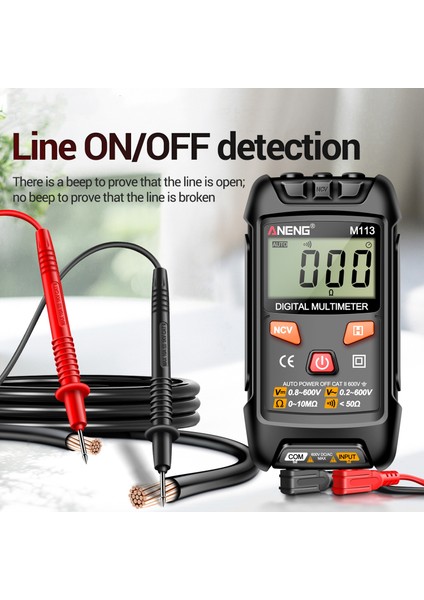 M113 Dijital Multimetre LCD Voltmetre Ncv Tespitli Otomatik Aralık (Yurt Dışından)