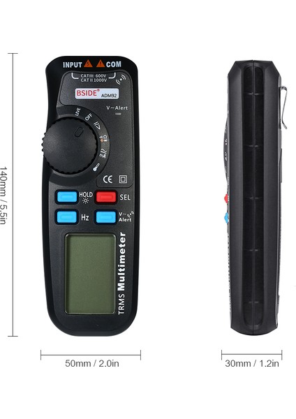 Bsıde ADM92 6000 Sayım Trms Otomatik Aralık Dijital Multimetre Arka Işıklı LCD (Yurt Dışından)