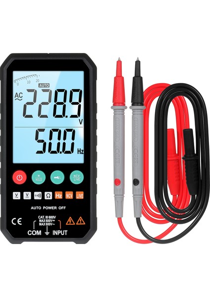El Tipi Dijital Multimetre 6000 Gösterimli LCD Aydınlatmalı Ac/dc Voltaj Direnç (Yurt Dışından)