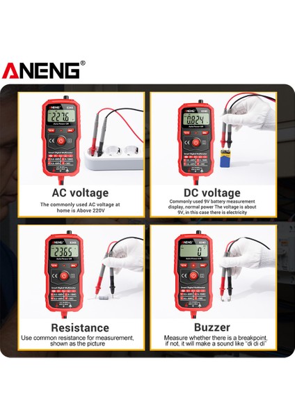 Aneng 8340 Dijital Multimetre Otomatik Aralık Arka Aydınlatma Ncv Voltaj Test (Yurt Dışından)