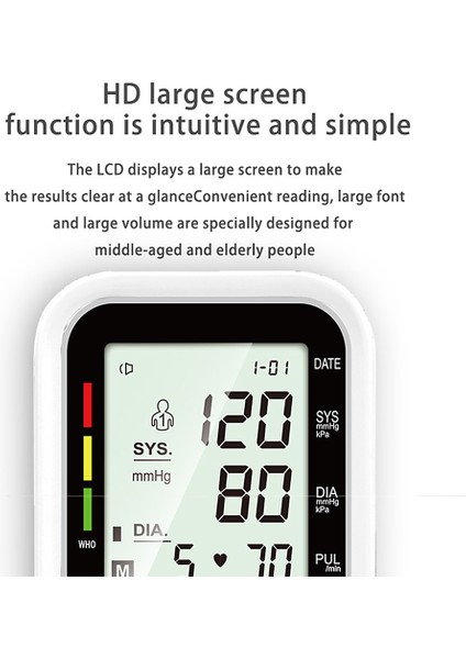Üst Kol Tansiyon Aleti Otomatik Dijital LCD Kalp Atış Alarmı (Yurt Dışından)