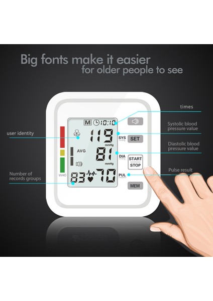 JZ-254A Otomatik Üst Koldan Tansiyon Aleti LCD Ekran Anormal Kalp Atışı Algılama (Yurt Dışından) fırsatları