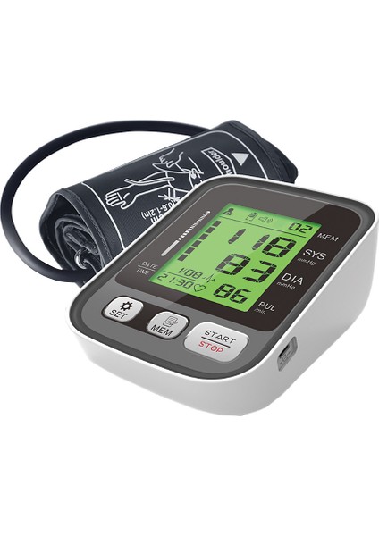 JZ-256A LCD Ekranlı Üst Kol Tansiyon Aleti Kalp Ritim Izleme (Yurt Dışından)