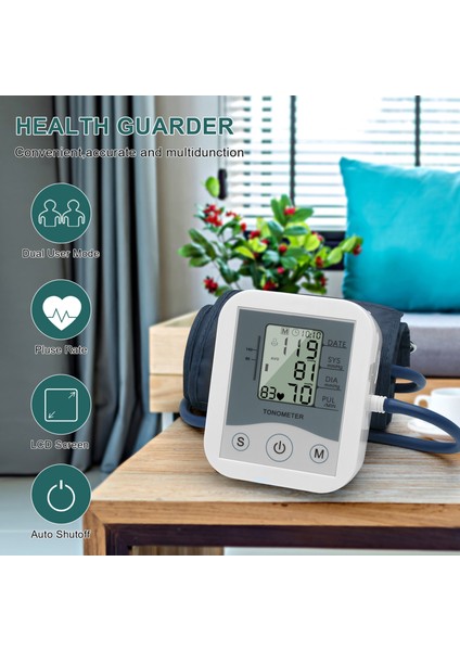 Üst Kol Tansiyon Ölçer LCD Ekran Osilometrik Nabız Ölçer (Yurt Dışından)