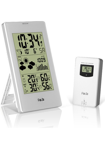 Kablosuz Iç/dış Hava Istasyonu - LCD Aydınlatmalı, Sıcaklık, Nem ve Ay Evresi (Yurt Dışından)