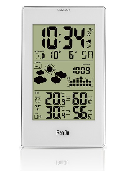 Kablosuz Iç/dış Hava Istasyonu - LCD Aydınlatmalı, Sıcaklık, Nem ve Ay Evresi (Yurt Dışından) modelleri