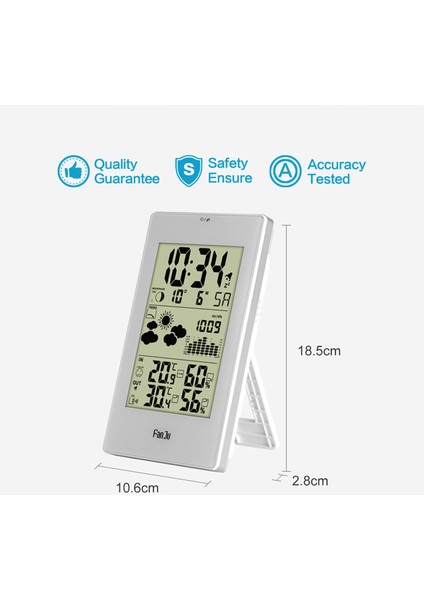 Kablosuz Iç/dış Hava Istasyonu - LCD Aydınlatmalı, Sıcaklık, Nem ve Ay Evresi (Yurt Dışından) indirimleri