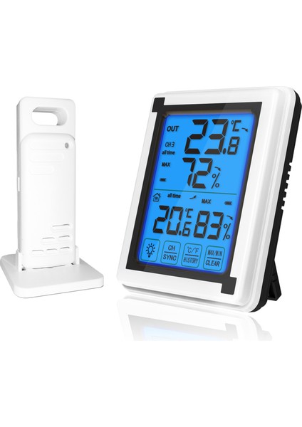 Kablosuz Iç/dış Mekan Dokunmatik Termo-Higrometre (Yurt Dışından) fırsatları
