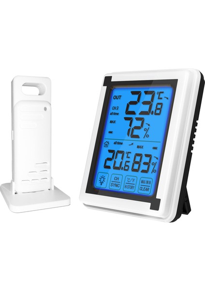 Kablosuz Iç/dış Mekan Dokunmatik Termo-Higrometre (Yurt Dışından) indirimleri