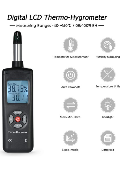 Dijital LCD Termo Higrometre Sıcaklık Nem Ölçer (Yurt Dışından) fırsatları