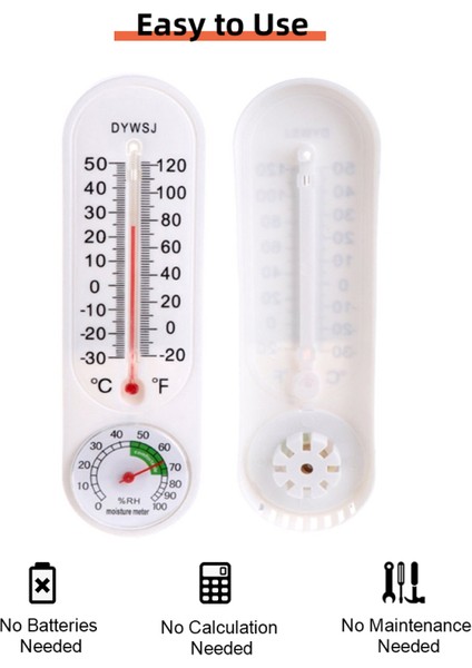 Duvara Monte Iç Mekan Nem ve Sıcaklık Ölçer - Ev & Sera (Yurt Dışından) fırsatları