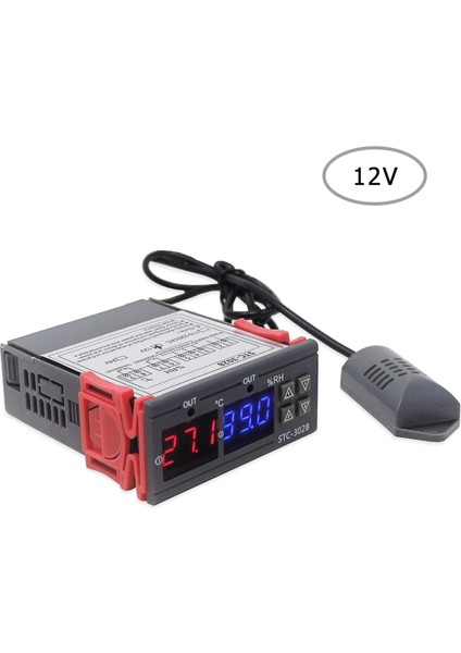 Dijital Nem ve Isı Kontrol Cihazı - Sensörlü 12V Röleli (Yurt Dışından)
