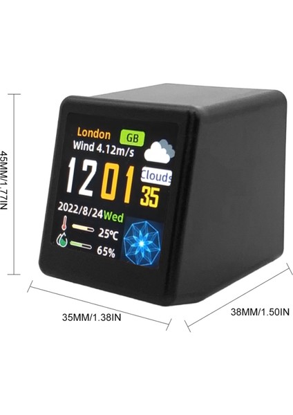 Masaüstü Dijital Hava Istasyonu Wifi Saati ve 1.54 Inç IPS Ekran (Yurt Dışından) fiyatları