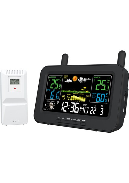 Kablosuz Hava Istasyonu Renkli LCD Termometre Nem Ölçer (Yurt Dışından)