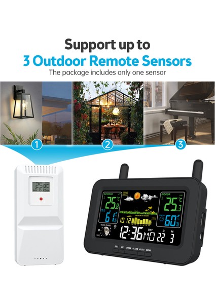 Kablosuz Hava Istasyonu Renkli LCD Termometre Nem Ölçer (Yurt Dışından) indirimleri