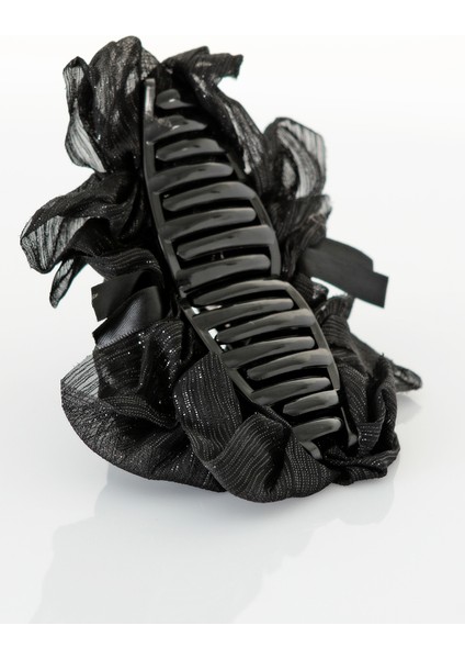 Fiyonk Model Zirkon Taşlı Tüllü Şık Mandal Saç Tokası