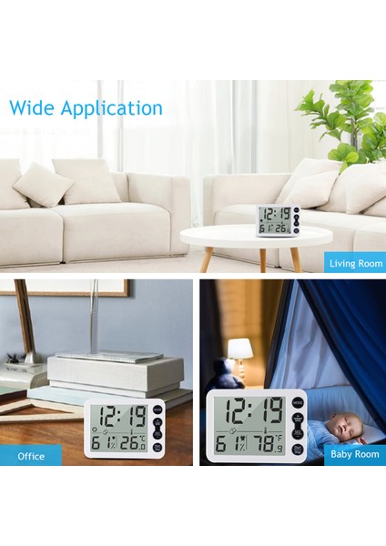 Iç Mekan Termometre Higrometre LCD Saat C/f Geçişli Has Ölçüm Ev & Ofis (Yurt Dışından) indirimleri