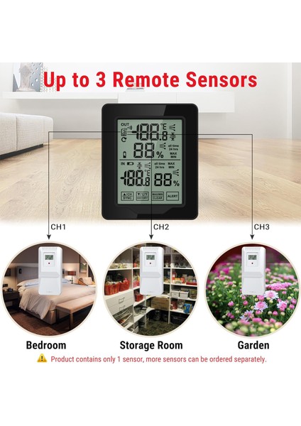 Iç ve Dış Mekan Dijital Hava Istasyonu - Beyaz Işıklı Termometre Nem Ölçer (Yurt Dışından) fırsatları