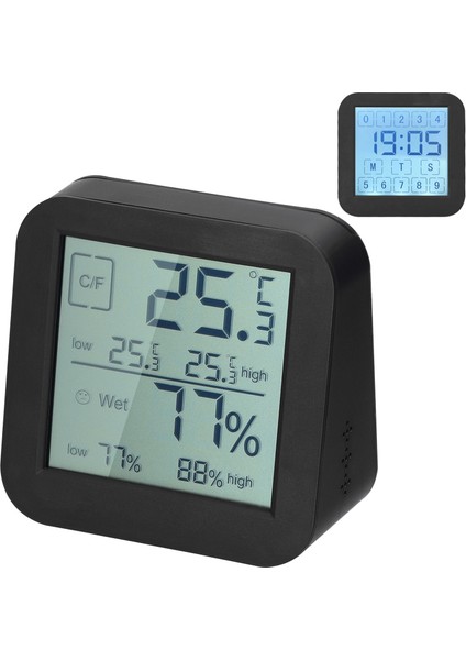 Çift Ekran LCD Iç Mekan Sıcaklık Nem Ölçer Geri Sayım Saati (Yurt Dışından)