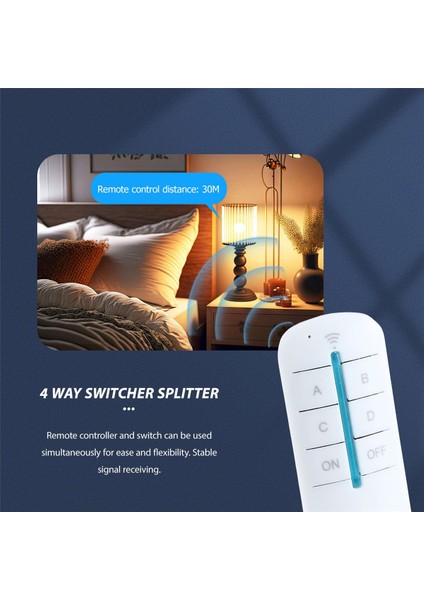 4 Yollu Işık Lambası Dijital Kablosuz Uzaktan Kumanda Anahtarı Açık/kapalı 220V (Yurt Dışından) modelleri
