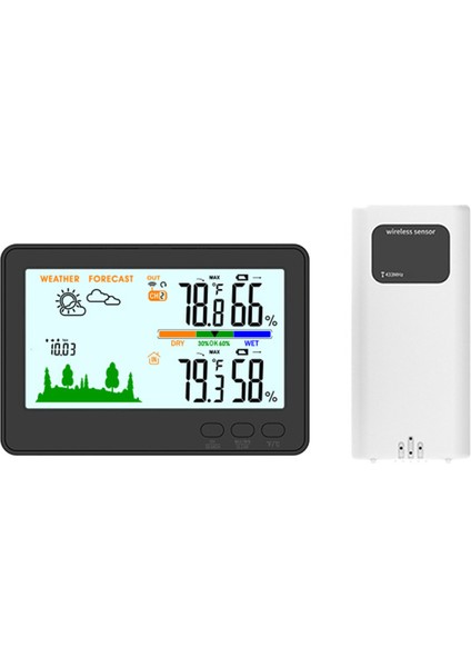 Kablosuz Hava Istasyonu LCD Termometre Higrometre 100M Menzil Basınç Uyarısı (Yurt Dışından)