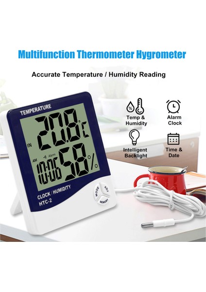 Htc-2 Iç/dış Nem Sıcaklık Ölçer Arka Aydınlatmalı (Yurt Dışından) indirimleri
