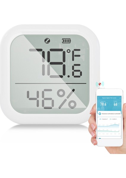 Zigbee Akıllı Nem ve Sıcaklık Ölçer, Uygulama Kontrollü LCD Ekran (Yurt Dışından)