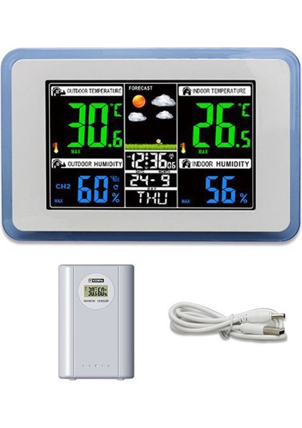 Renkli Ekranlı Kablosuz Hava Istasyonu - Iç/dış Sıcaklık, Nem ve Hava Tahmini (Yurt Dışından)