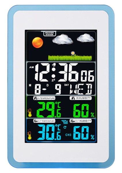 Renkli Ekranlı Kablosuz Hava Istasyonu - Iç/dış Sıcaklık, Nem ve Hava Tahmini (Yurt Dışından) modelleri