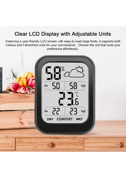 Has Iç Mekan Dijital Termometre Higrometre - Sıcaklık, Nem ve Hava Durumu Göstergeli ℃/℉ Geçişli (Yurt Dışından) fiyatları