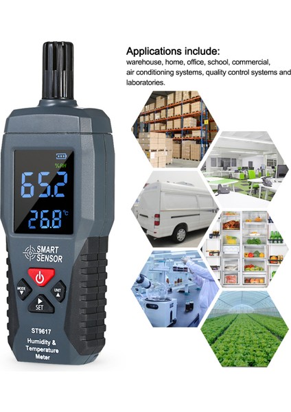 Akıllı Sensör Nem ve Sıcaklık Ölçer, Yüksek Hasiyetli LCD Ekran (Yurt Dışından)