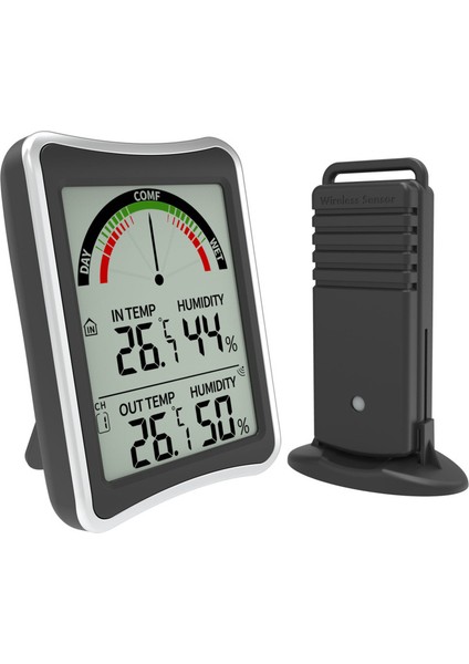 Kablosuz Iç ve Dış Mekan Sıcaklık Nem Ölçer Çift Sensörlü (Yurt Dışından)