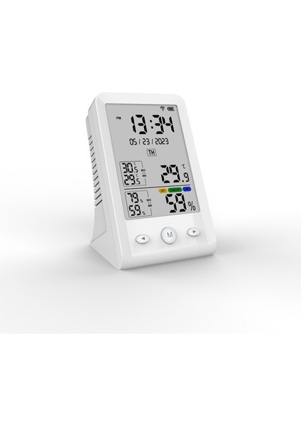 Tuya Wi-Fi USB Şarj Edilebilir Nem ve Sıcaklık Ölçer LCD Ekran (Yurt Dışından)