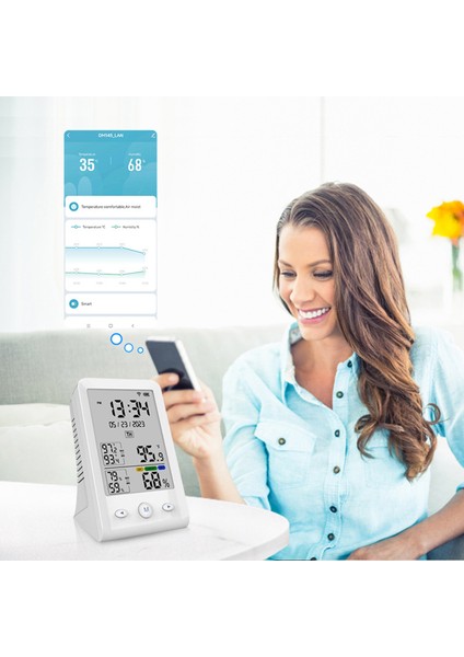 Tuya Wi-Fi USB Şarj Edilebilir Nem ve Sıcaklık Ölçer LCD Ekran (Yurt Dışından) fiyatları