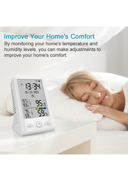 Tuya Wi-Fi USB Şarj Edilebilir Nem ve Sıcaklık Ölçer LCD Ekran (Yurt Dışından) modelleri