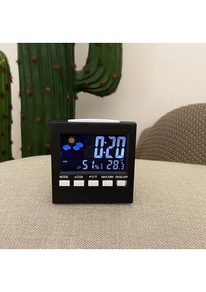 2159T LED Hava Durumu Saati - Ses Kontrollü Renkli Ekran, Sıcaklık ve Nem Alarmı, Siyah (Yurt Dışından) fiyatları