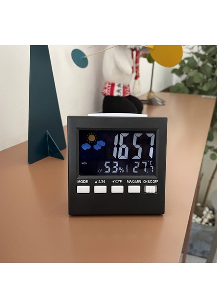 2159T LED Hava Durumu Saati - Ses Kontrollü Renkli Ekran, Sıcaklık ve Nem Alarmı, Siyah (Yurt Dışından) modelleri