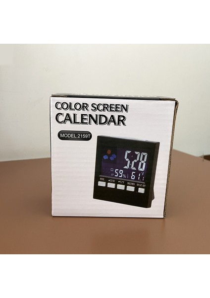 2159T LED Hava Durumu Saati - Ses Kontrollü Renkli Ekran, Sıcaklık ve Nem Alarmı, Siyah (Yurt Dışından) fırsatları