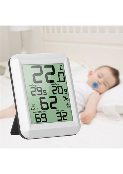 LCD Iç Mekan Sıcaklık ve Nem Ölçer °c/°f Ayaklı (Yurt Dışından)