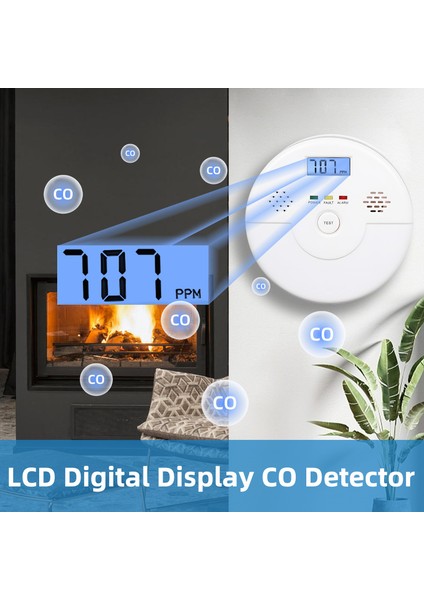 LCD Ekranlı Karbonmonoksit Alarm Dedektörü (Yurt Dışından)