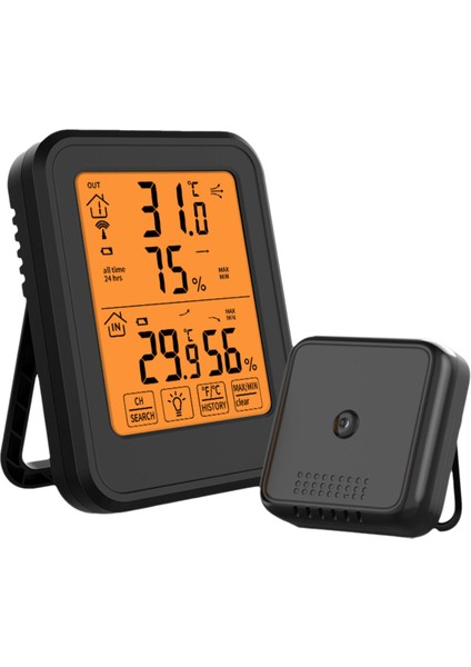 Iç ve Dış Mekan Nem Sıcaklık Ölçer Turuncu LCD Ev Sera Için (Yurt Dışından)
