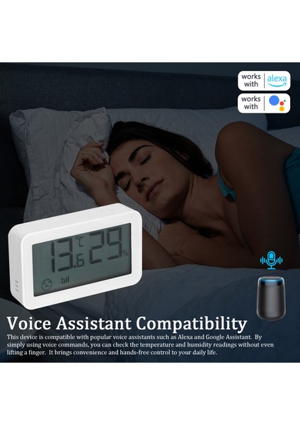 Tuya Wifi Akıllı Iç Mekan Termometre Higrometre - Alexa, Google Uyumlu - Santigrat/fahrenheit (Yurt Dışından) modelleri