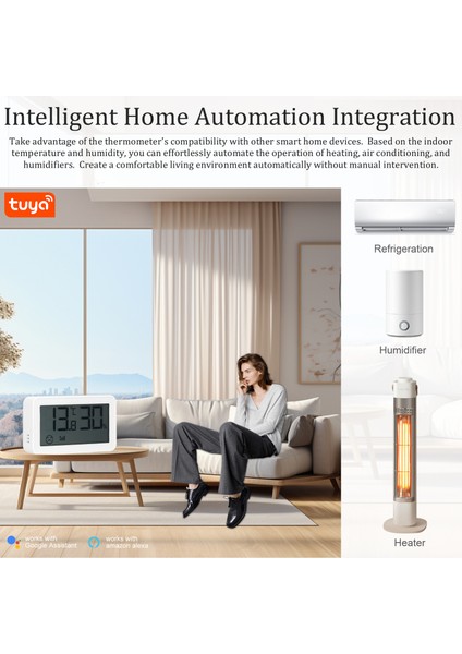 Tuya Wifi Akıllı Iç Mekan Termometre Higrometre - Alexa, Google Uyumlu - Santigrat/fahrenheit (Yurt Dışından) indirimleri